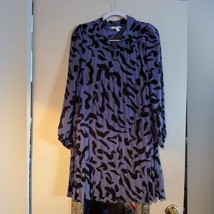 Nine West Purple and Black Long Sleeve Dress